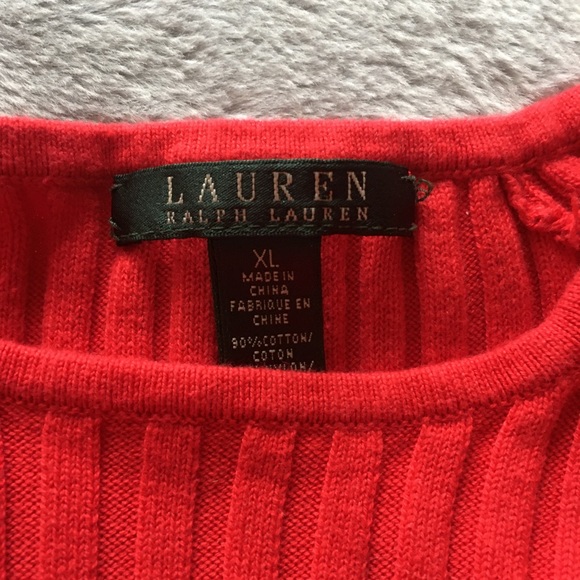 Lauren Ralph Lauren Red Ribbed Sbirt - Picture 3 of 3